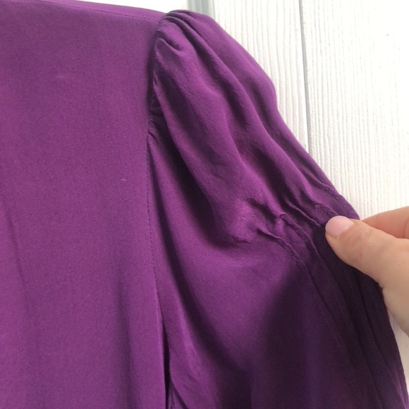 Nieves Lavi New York 100% Silk Blouse Plum Purple Size Large - Picture 10 of 11